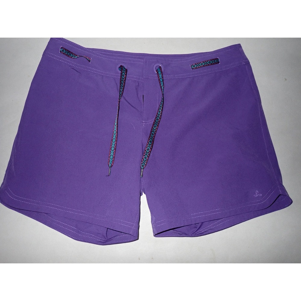 Prana Women's Purple Board Shorts Drawstring Active Swim Shorts Size M